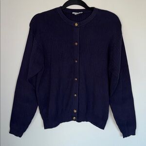 Vintage Talbots Button Up Academia Ribbed Classic Cardigan Sweater